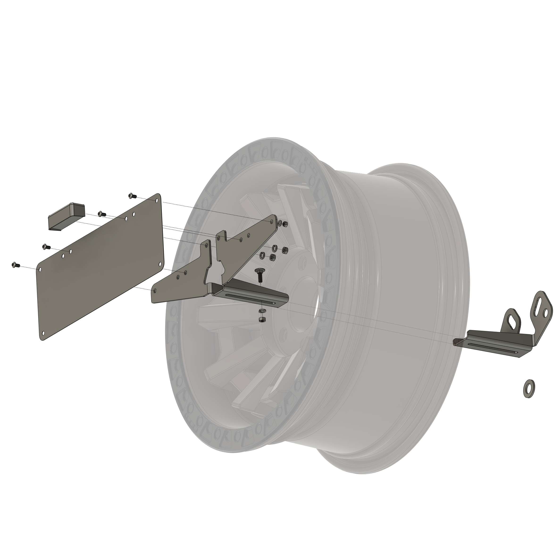 Universal 4WD & Caravan Rear License Plate Relocation Bracket