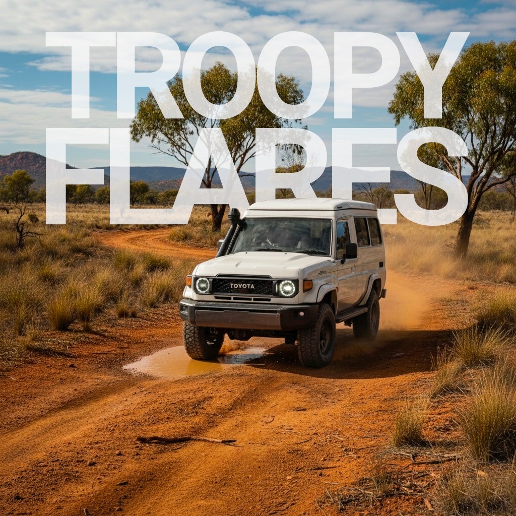 Factory Style Flares Suitable for Toyota 70 Series Landcruiser Troop Carrier Troopy GDJ78 / VDJ78 Series 2007 on & 2023+ Models