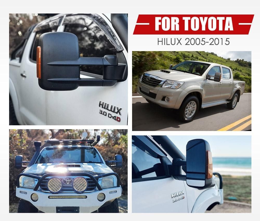 Extendable Towing Mirrors Suitable for Toyota Hilux 2005-2015