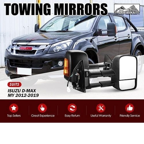 Extendable Towing Mirrors Suitable for Isuzu Dmax 2012-2019