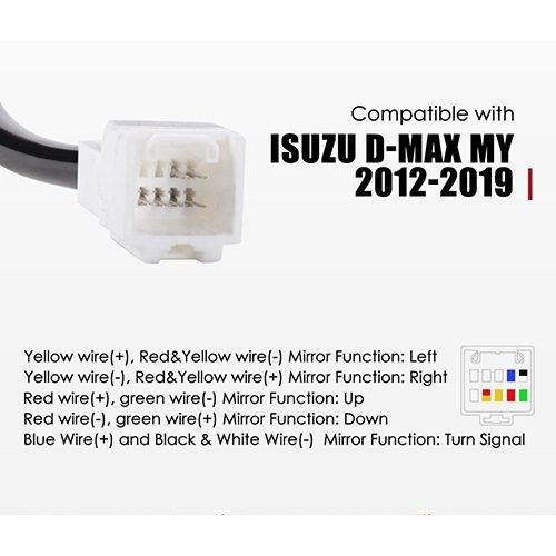 Extendable Towing Mirrors Suitable for Isuzu Dmax 2012-2019