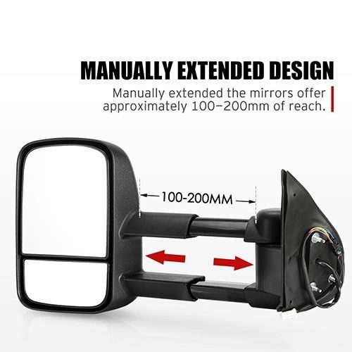 Extendable Towing Mirrors Suitable for Toyota Prado 150 2009-on