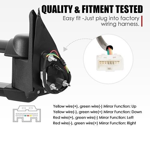 Extendable Towing Mirrors Suitable for Toyota Prado 120 2003-2009