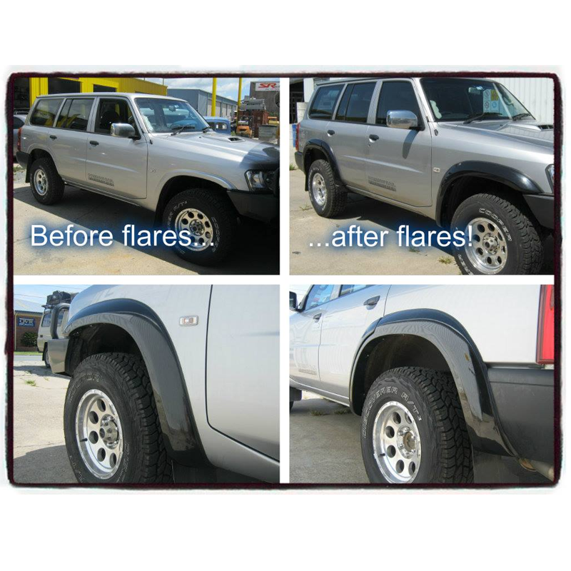 Factory Style Flares Suitable For Nissan GU Patrol Series 1-7 97-On Front & Rear