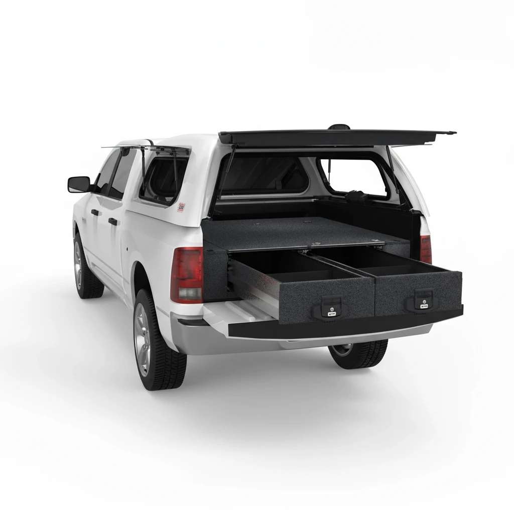 4WD Interiors Fixed Floor Drawers Suitable For Dodge Ram 1500 DS Express Crew Cab 01/2018-12/2023