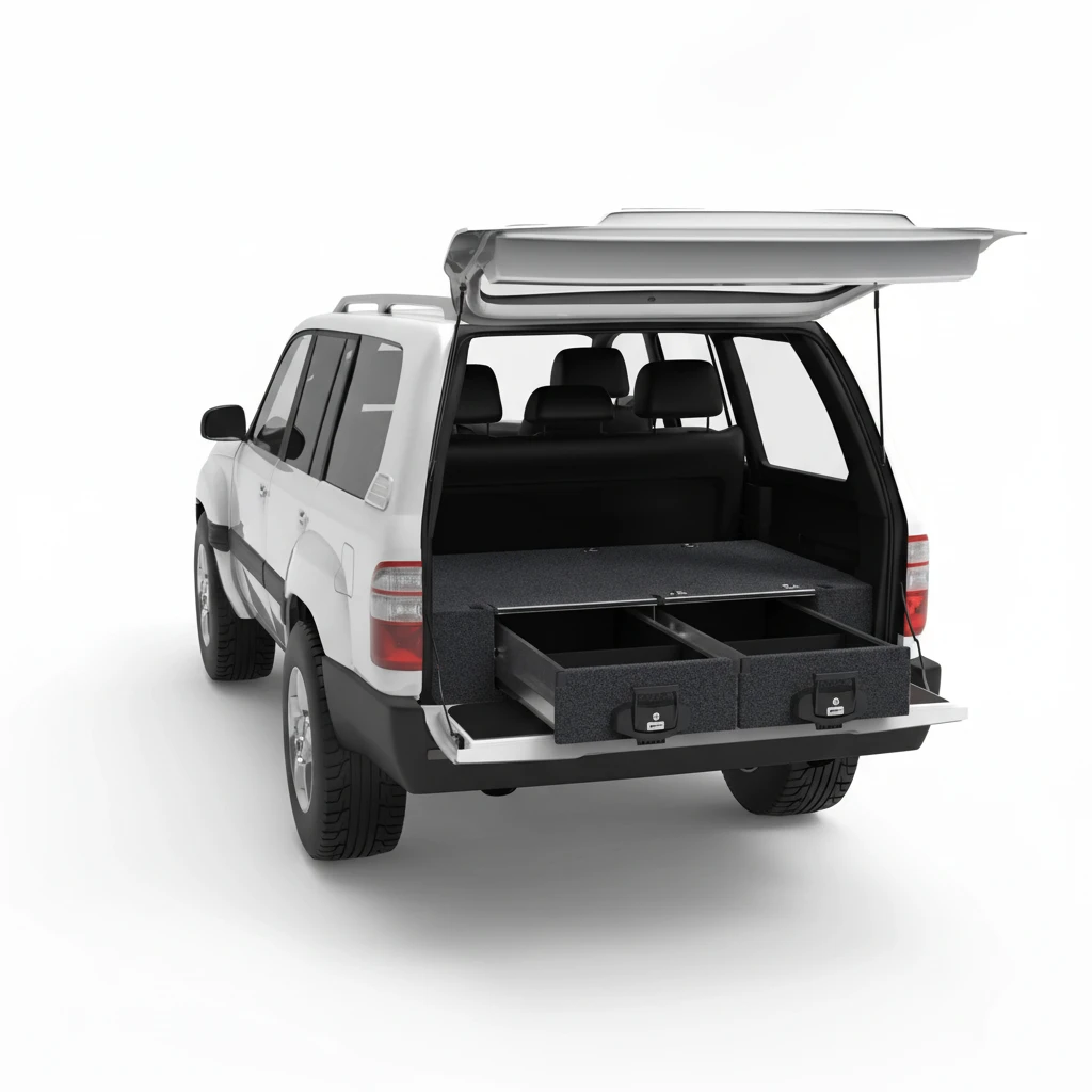 Drawer System Suitable For Toyota Landcruiser 100 Series Sahara Wagon With Rear Air Con 04/1998-11/2007