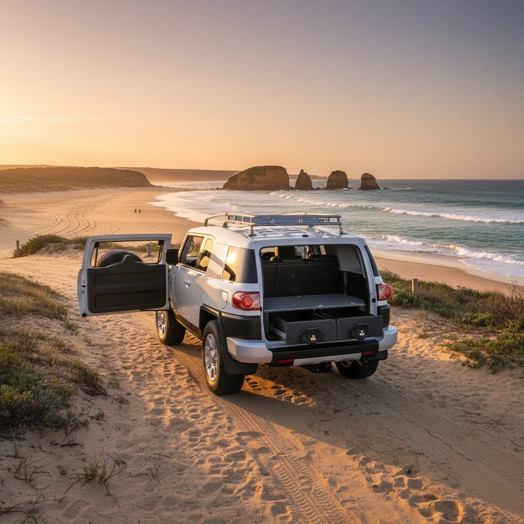 Drawer System Suitable For Toyota Landcruiser FJ Crawl Control Without Sub Woofer 2013-2016