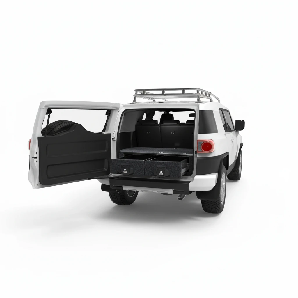 Drawer System Suitable For Toyota Landcruiser FJ Crawl Control Without Sub Woofer 2013-2016