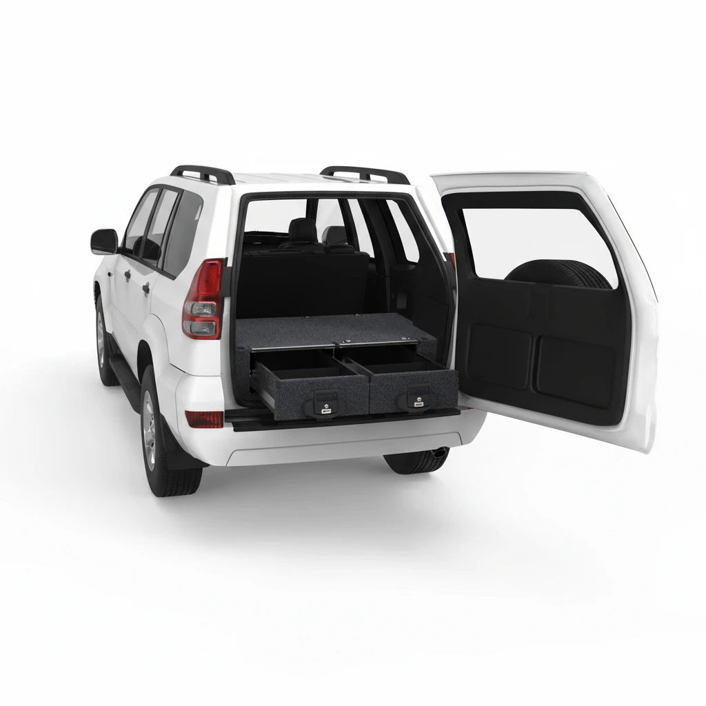 Drawer System Suitable For Toyota Landcruiser Prado 120 Series Wagon With Rear Air Con 10/2002-09/2009