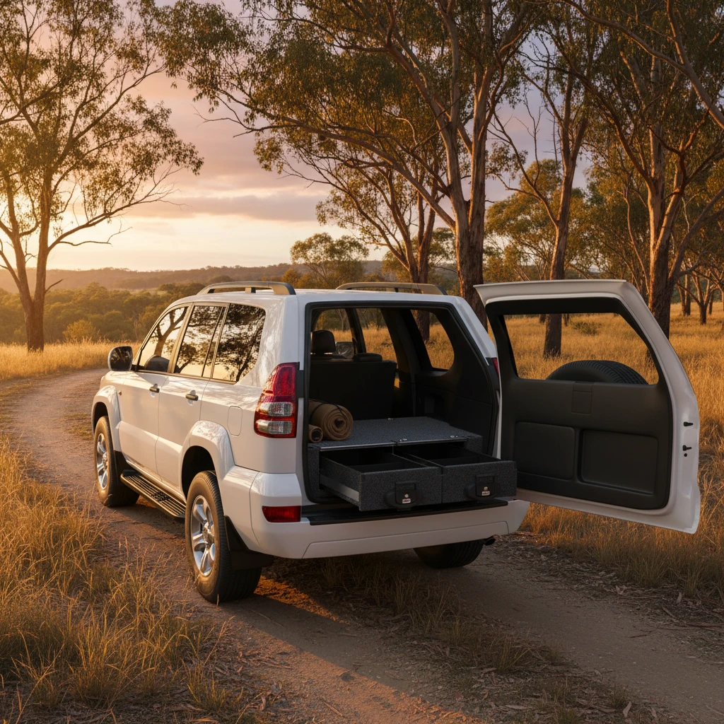 Drawer System Suitable For Toyota Landcruiser Prado 120 Series Wagon Without Rear Air Con 10/2002-09/2009