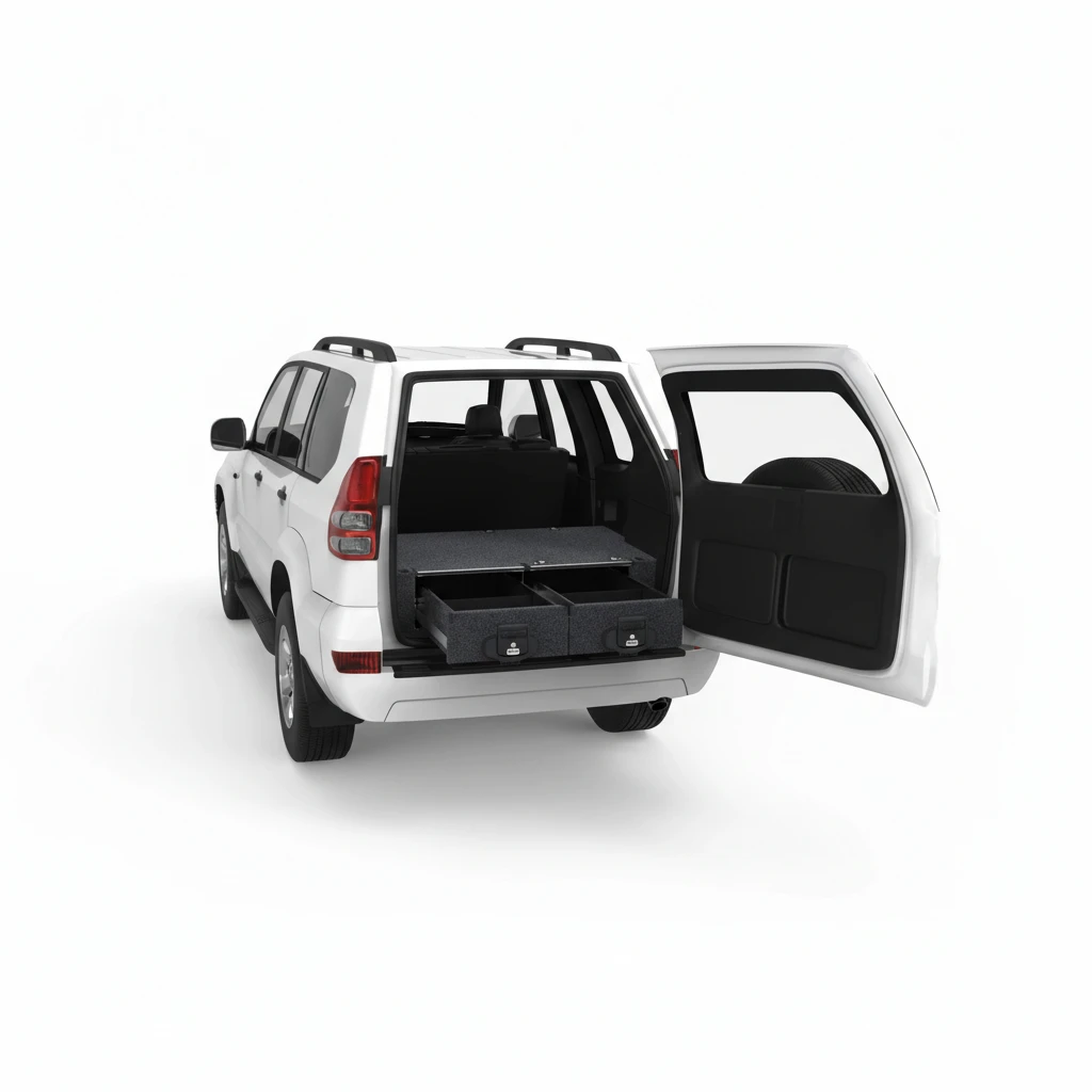 Drawer System Suitable For Toyota Landcruiser Prado 120 Series Wagon Without Rear Air Con 10/2002-09/2009