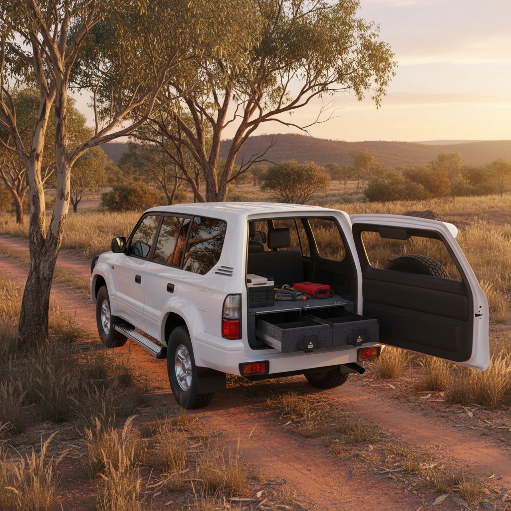 Drawer System Suitable For Toyota Landcruiser Prado 90 Series TX Wagon With Rear Air Con Wagon 01/1999-09/2002