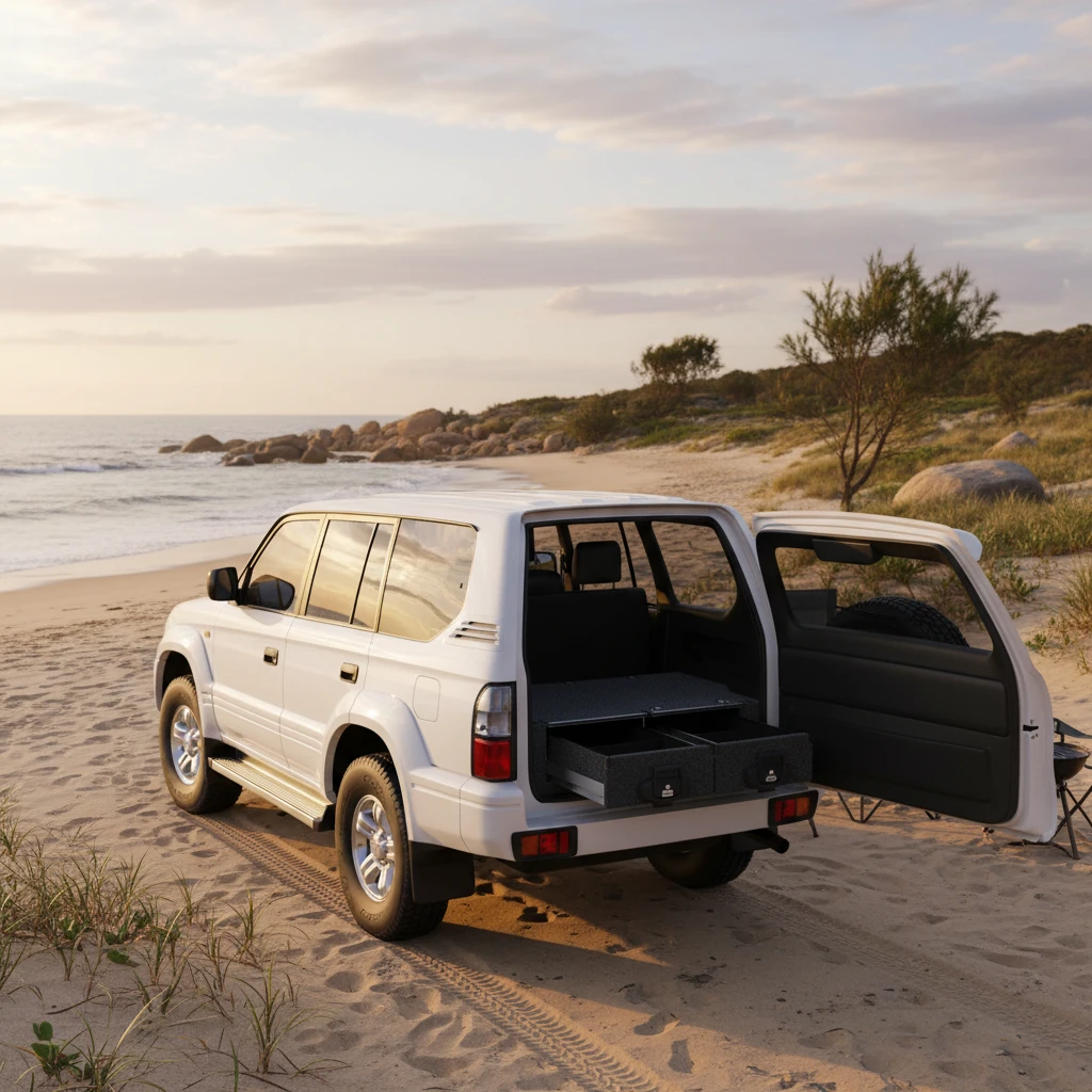 Drawer System Suitable For Toyota Landcruiser Prado 90 Series Wagon Without Rear Air Con 01/1996-09/2002