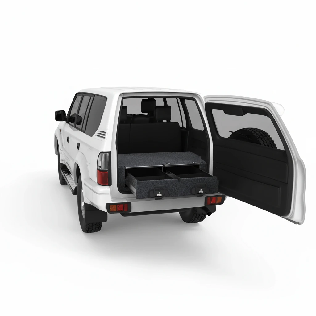 Drawer System Suitable For Toyota Landcruiser Prado 90 Series Wagon Without Rear Air Con 01/1996-09/2002